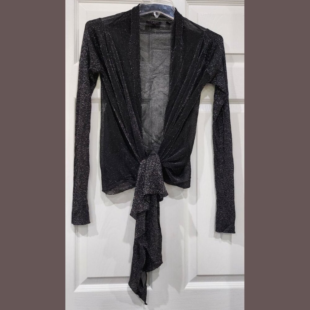 $185 TED BAKER LONDON LONG SLEEVE WRAP TOP SIZE: 1 TB / 4 US